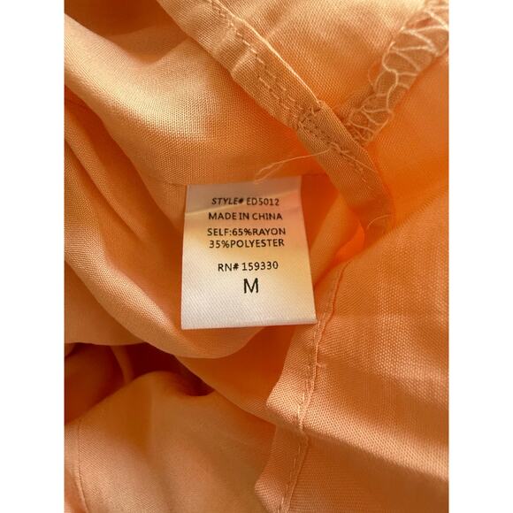 Heyson Smocked Waist Flare Dress, Peachy Pink, Size Medium - Picture 5 of 6